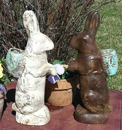 Large Standing Bunny with Basket 15"