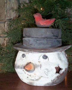 Snowman & Redbird Lantern